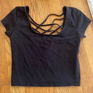 Black cropped Charlotte Russe shirt